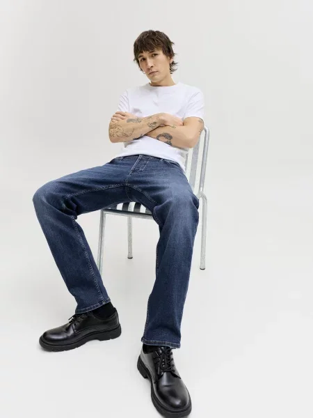 Завужені джинси JACK & JONES бавовна/поліестер синій