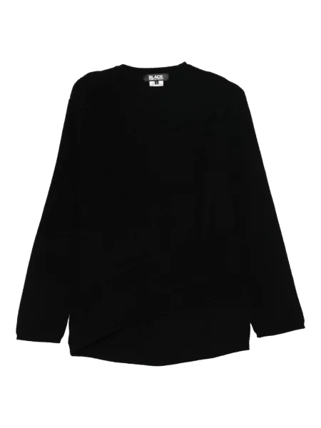 Megztinis Black Comme Des Garçons apvaliu kaklu juoda