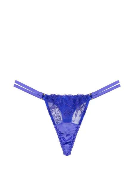 Chiloți tanga Fleur Of England de mătase albastru