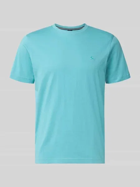 T-shirt z okrągłym dekoltem i wyhaftowanym logo Lerros