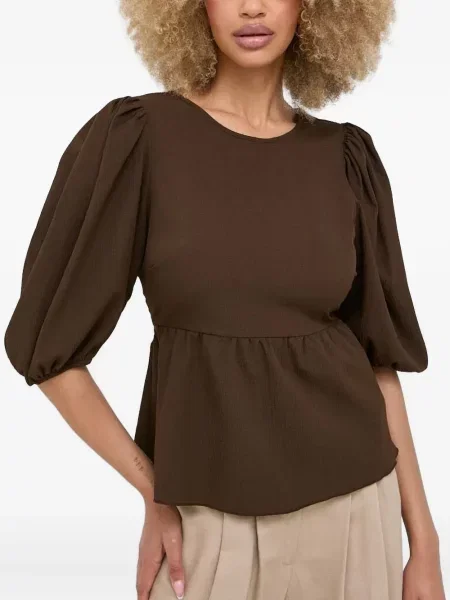 Cu peplum top Notes Du Nord maro