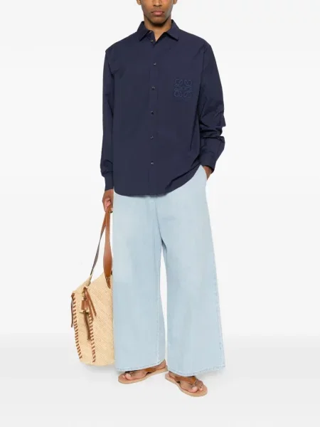 Cămașă Loewe cu broderie albastru