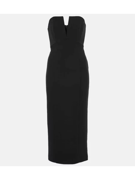 Jedwabna sukienka midi Roland Mouret do kolan bez ramiączek czarna