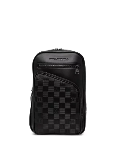 Geantă crossbody Karl Lagerfeld cu autograf negru