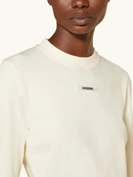 Jacquemus Tričko S Dlouhým Rukávem Le Tshirt Gros Grain béžová