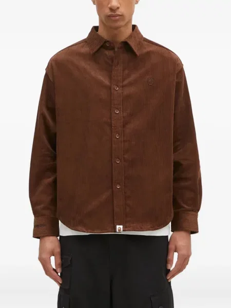 Cămașă A Bathing Ape® de catifea cord maro