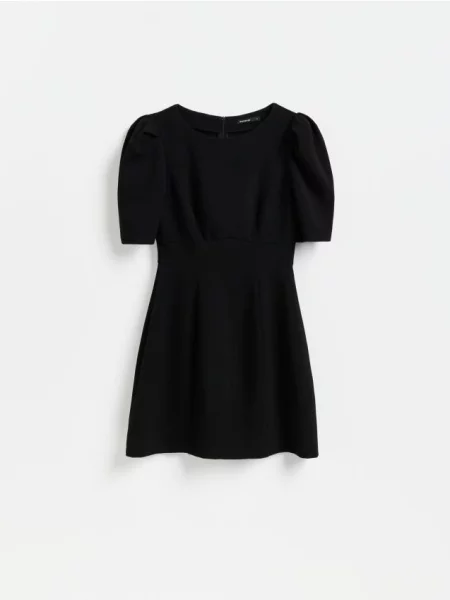 Reserved Rochie cu mâneci bufante negru