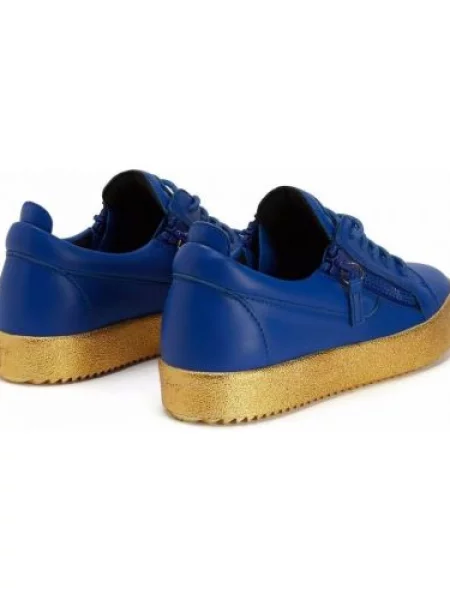 Sneakersy Giuseppe Zanotti Frankie sznurowane koronkowe niebieskie