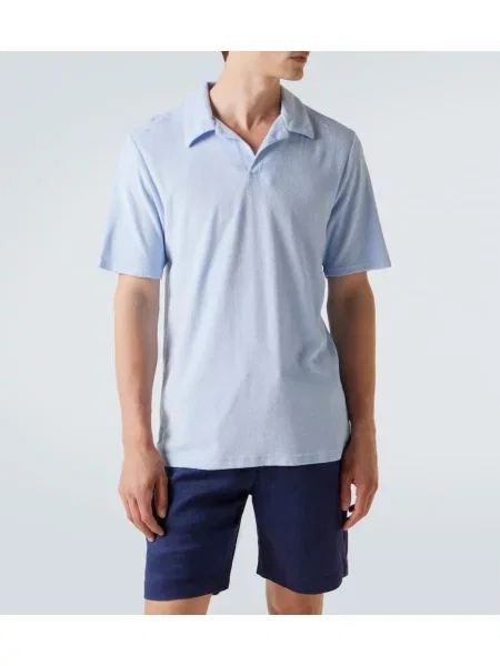 Polo Frescobol Carioca din material terry albastru