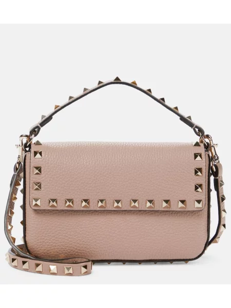Usnjena torbica Valentino Garavani bež