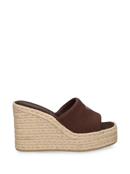 Espadrile Calvin Klein cu pană cu autograf maro