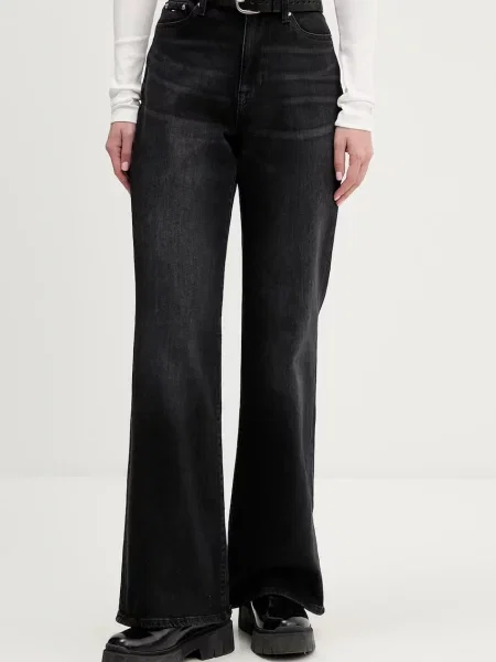 Tommy Jeans blugi high waist negru