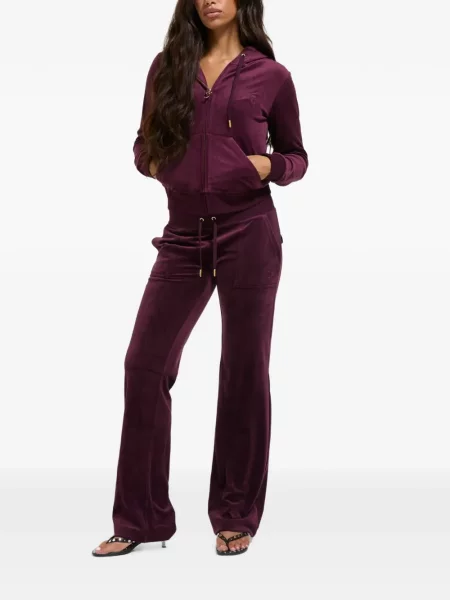 Hanorac cu glugă Juicy Couture din velur violet