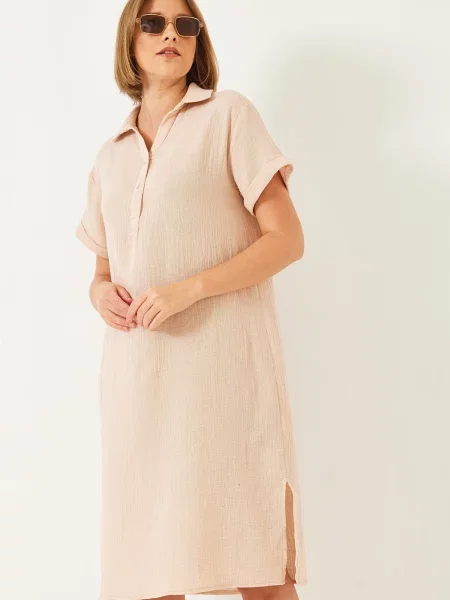 Bianco Lucci Rochie de vară taupe gri