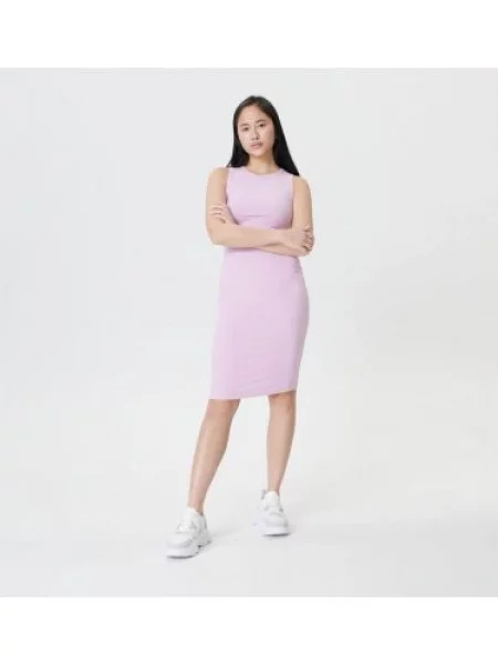 Sinsay Midi šaty z žebrovaného úpletu Růžová