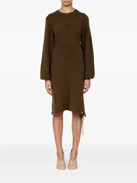 Rochie midi Mm6 Maison Margiela tricotate maro