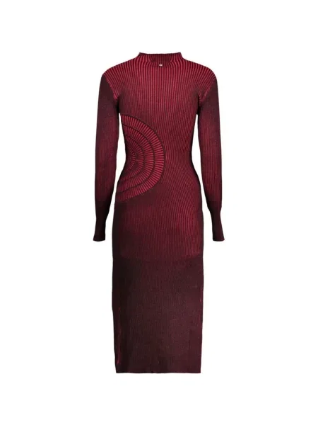 Rochie midi Desigual tricotate cu imagine roșu