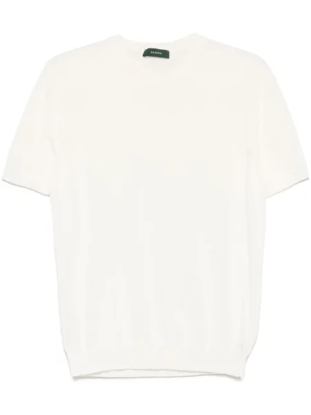 Tricou Zanone tricotate alb