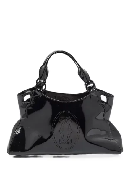 Geantă shopper Cartier din piele de lac negru