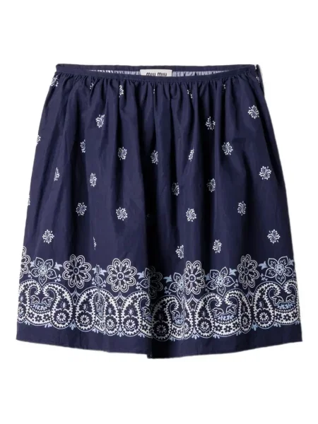 Fustă Miu Miu din poplin albastru