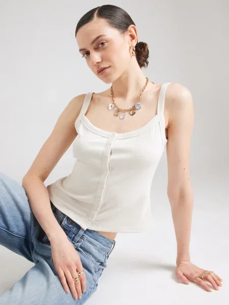 Abercrombie & Fitch Top svetlo siva
