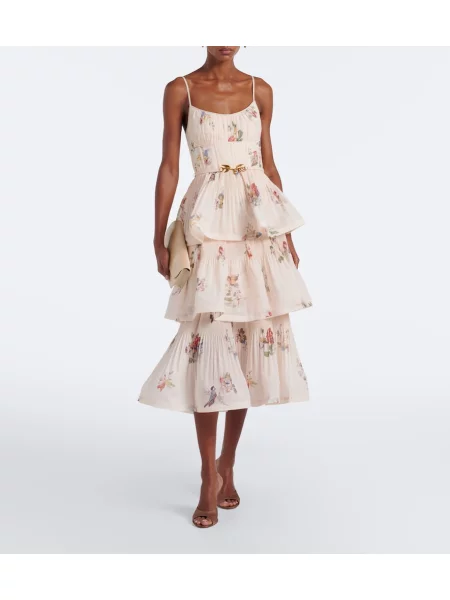 Rochie midi Zimmermann cu model floral roz