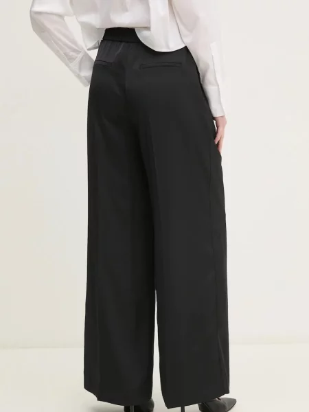 Kalhoty Calvin Klein široké high waist černá