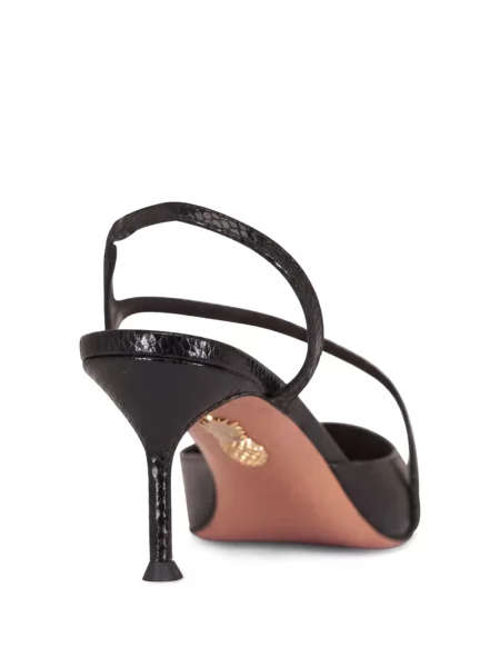 Gyvatės rašto bateliai Aquazzura slingback juoda