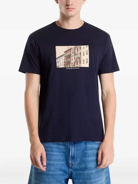 Tricou Gant cu imagine albastru