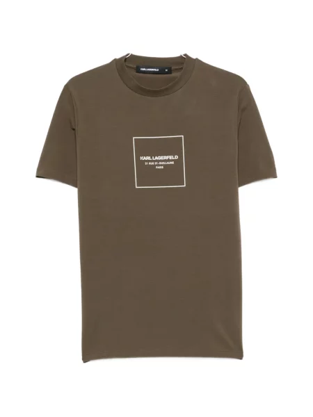 Tricou Karl Lagerfeld cu imagine cu decolteu rotund verde