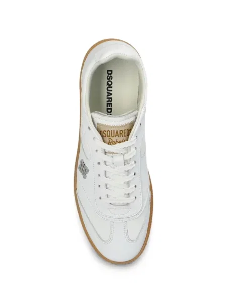 Sneakerși Dsquared2 din piele cu autograf alb