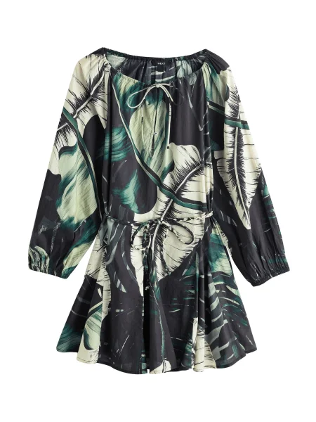 Next Rochie verde / kaki negru