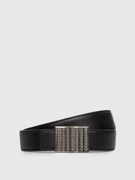 Кожаный ремень Stefano Ricci с ремешками черный