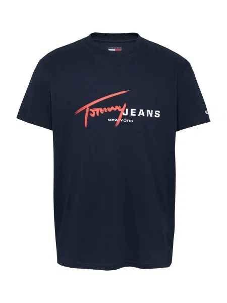 Tommy Jeans Tričko Signature Dna Tmavomodrá biela