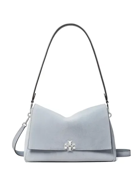 Geantă de mână Tory Burch din piele de căprioară albastru