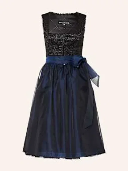 Kinga Mathe Sukienka Bawarska Budva Z Błyszczącą Przędzą schwarz czarna