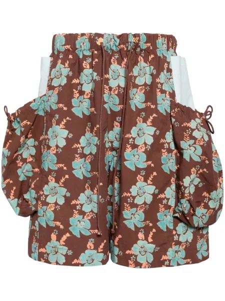 Шорти Story Mfg. на цветя с принт кафяво