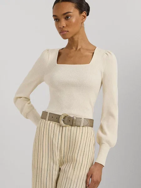 Пуловер Lauren Ralph Lauren дамски бежово