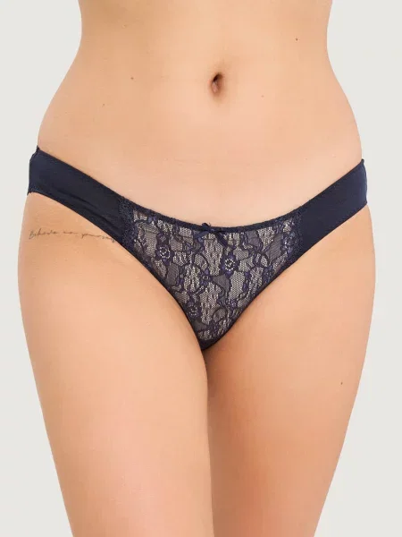 Женские трусики слип с низкой посадкой сині