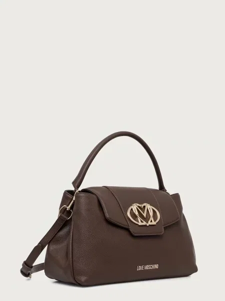 Love Moschino klasična torbica iz umetnega usnja rjava