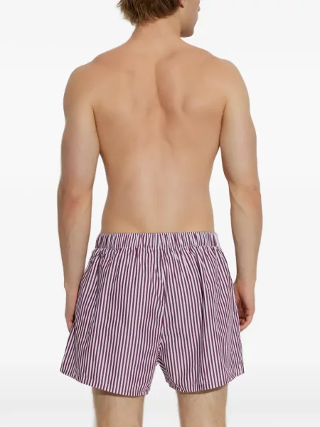Pantaloni scurți Lacoste cu dungi roșu