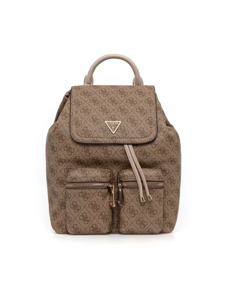 Guess plecak MANHATTAN beżowy mały wzorzysty brązowy