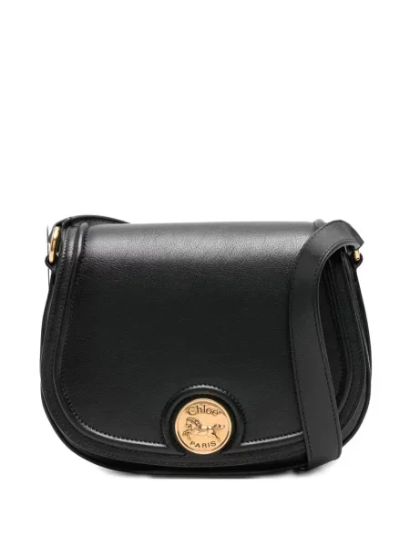 Body Chloé din piele negru