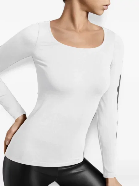 Lung top Wolford tricotate alb