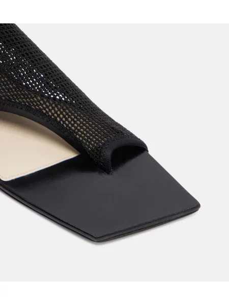 Papuci tip mules Christen din piele negru