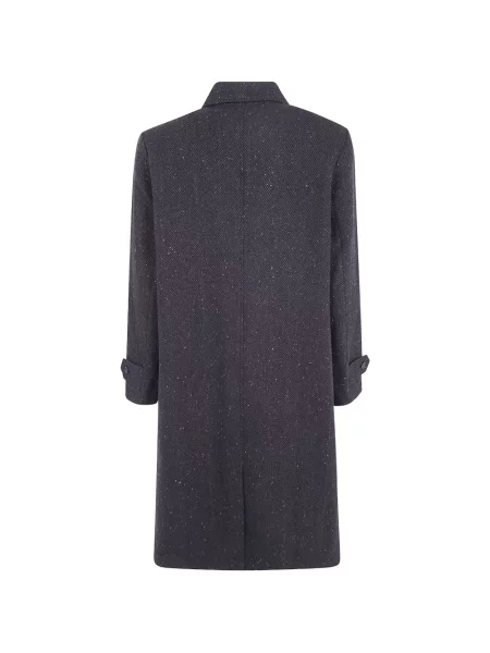 Palton Les Deux cu model herringbone maro