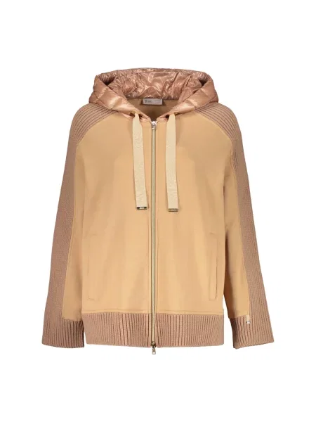 Kardigan Herno z kapturem brązowy