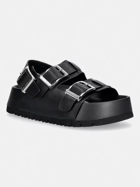 Buffalo sandale cu platformă pentru femei Jane Athena Buckle negru