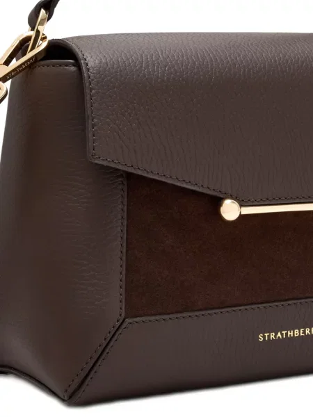 Geantă shopper Strathberry din piele de căprioară maro