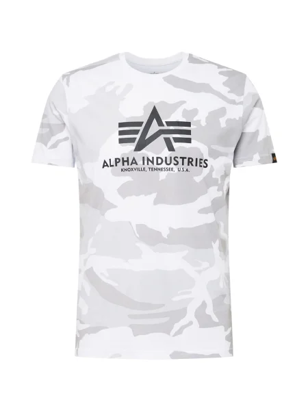 ALPHA INDUSTRIES Tricou gri piatră / gri deschis / negru alb